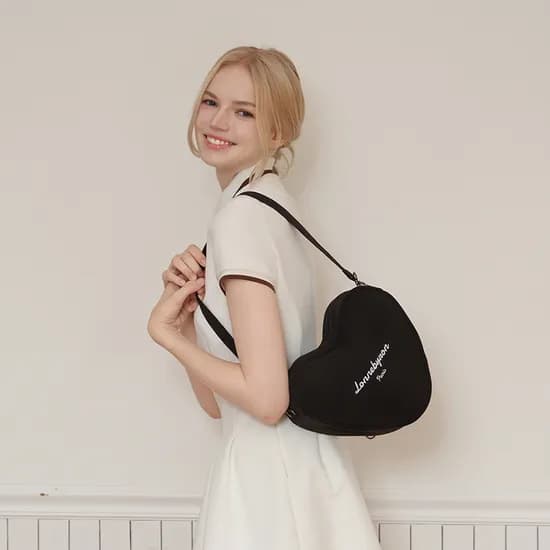 론네바이론 하티백 유럽여행가방 핸드폰 하트 모양 가방 미니 탬버린백 4-WAY