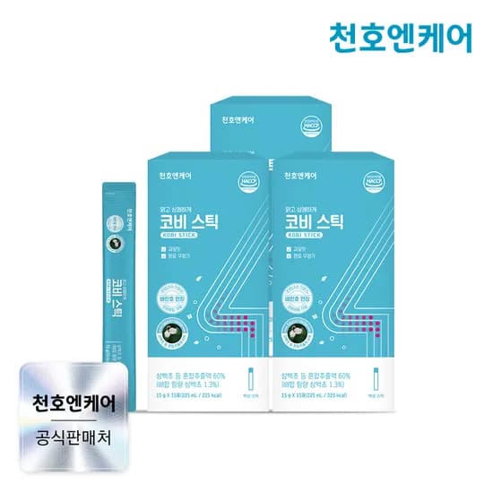 천호엔케어 국내산 삼백초 추출물 곰보배추 맥문동 도꼬마리 코비스틱 15포, 3개