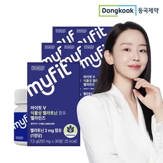 동국제약 마이핏V 식물성 멜라토닌 2MG 함유 멜라민즈 세인트존스워트 30정, 6개