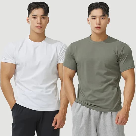 1+1 블랙몬스터핏 무지 모달 반팔 헬스복 트레이닝 운동복 짐웨어
