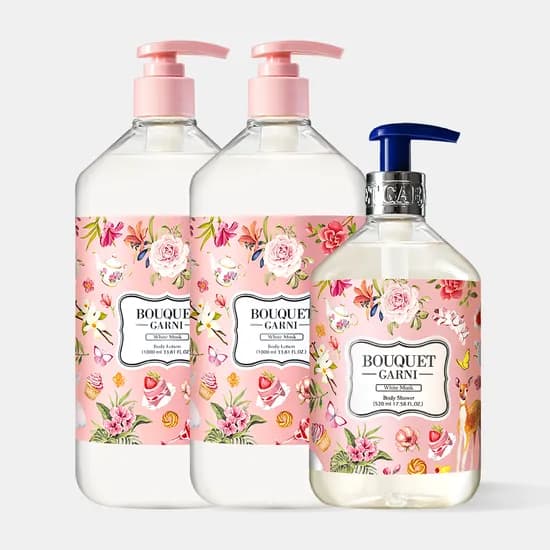 부케가르니 글로우 퍼퓸드 바디로션 1L 2개 + 바디워시 520ml 1개