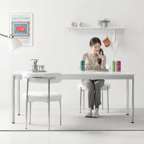 e스마트 피크 4인용 6인용 라운드모서리 식탁 1200x600
