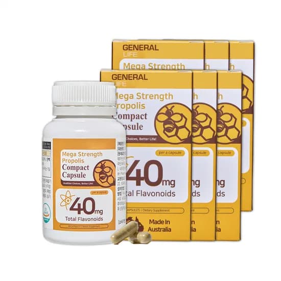 호주산 메가스트렝스 프로폴리스 캡슐 플라보노이드 40mg 항산화 60캡슐, 6개