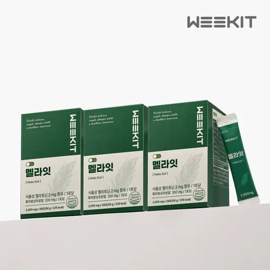 위킷 멜라잇 식물성 멜라토닌 효능 2mg 흑하랑상추 28포, 3개