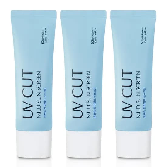 에네스티 유브이 컷 마일드 선스크린(SPF50+) 순한 선크림 50ml, 3개