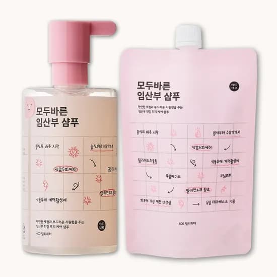 모두바른 임산부 산모 샴푸 리필팩 화장품 선물 세트 800ml