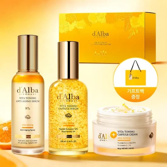 달바 비타 토닝 안티에이징 멀티 패키지 미스트 8% 70ml+세럼 나이아신아마이드 5% 100ml+크림 나이아신아마이드 5% 55g+기프트백 증정