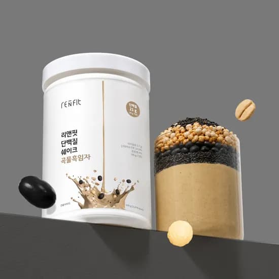 리앤핏 단백질 쉐이크 대용량 2종 곡물흑임자, 630g, 1개