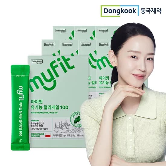 동국제약 마이핏 유기농 동결건조 컬리케일 100 곱슬케일 스틱 분말 가루 14포, 8개