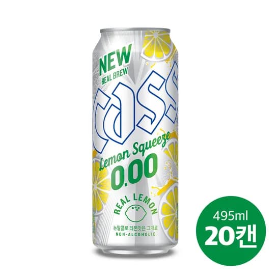 NEW 카스 레몬 스퀴즈 제로 (0.00) 495ml, 20개
