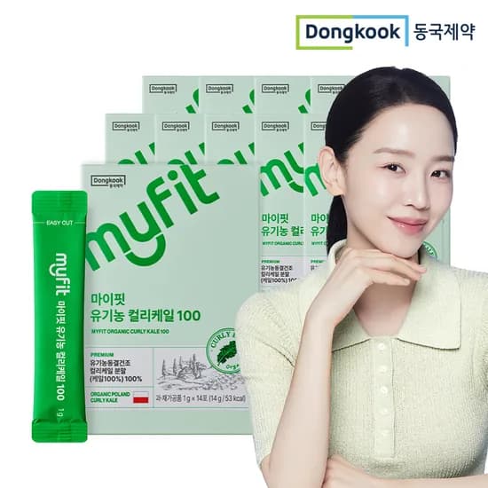 동국제약 마이핏 유기농 동결건조 컬리케일 100 곱슬케일 스틱 분말 가루 14포, 10개