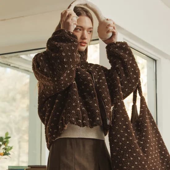 테디 플리스 집업 TEDDY FLEECE ZIP-UP / BROWN