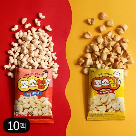 다신샵 열풍 쌀과자 꼬소칩 땅콩카라멜 외 2종 10봉 / NO밀가루 국내산 현미