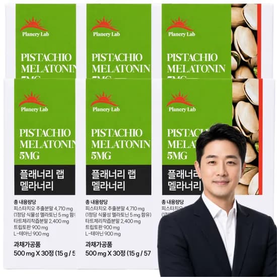 미국 식물성 멜라토닌 5mg 함유 2중배합 맬라토닌 수면보조제 멜라너리 30정, 6개