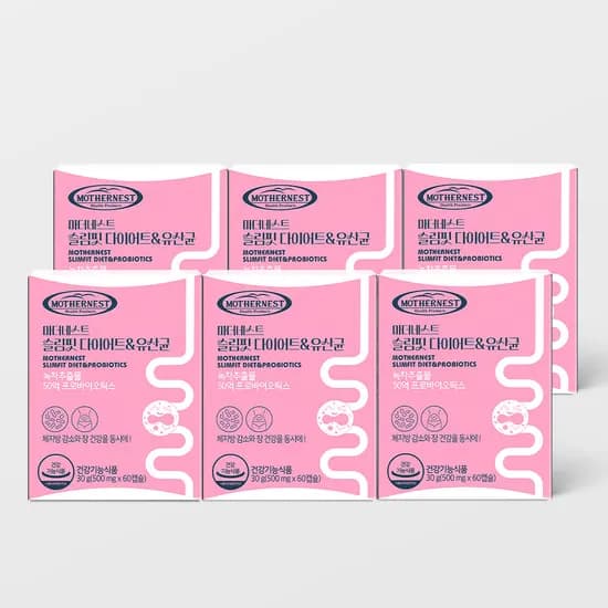마더네스트 슬림핏 다이어트&유산균 체지방감소 장건강 녹차추출물 카테킨 60캡슐, 6개