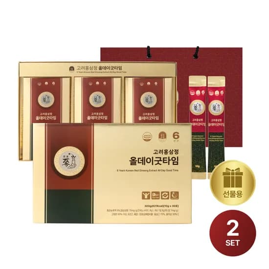 PNBG풍년보감 고려홍삼정 진액 올데이굿타임 스틱 멀티비타민 홍삼선물세트 30포, 2개