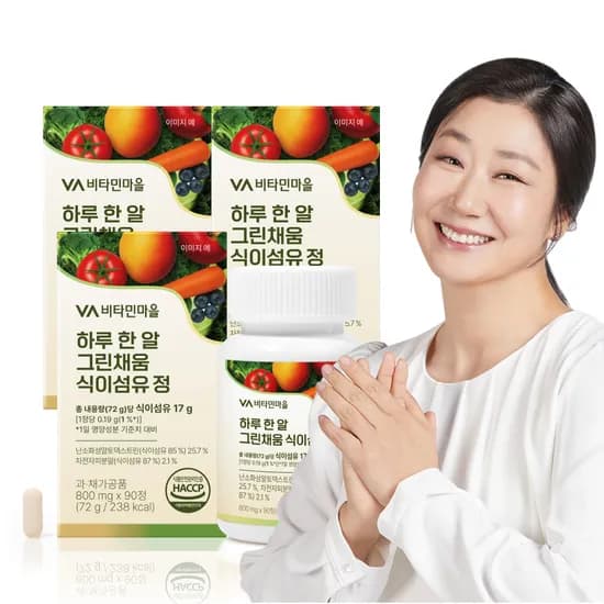 비타민마을 하루 한 알 그린채움 식이섬유 정 90정, 3개