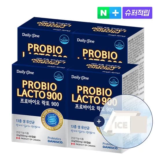 데일리원 프로바이오 락토 900 생 유산균 100억 프로바이오틱스 60캡슐, 4개