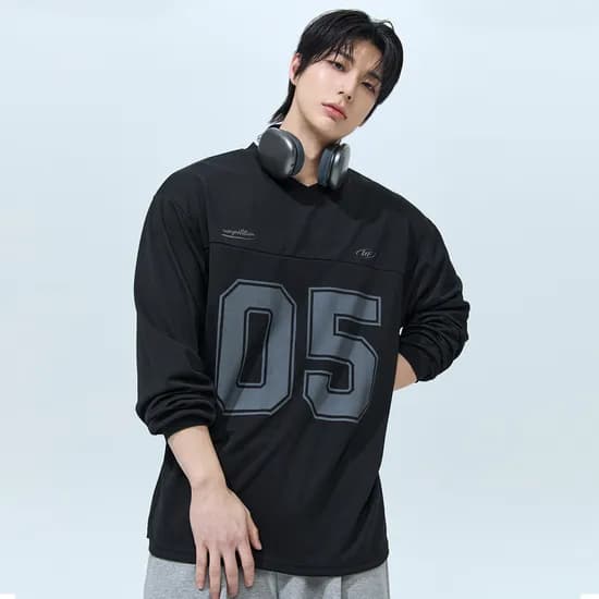 블랙몬스터핏 쿨 매쉬 럭비 오버핏 저지 롱슬리브 메쉬 헬스티셔츠 긴팔 빅사이즈 짐웨어