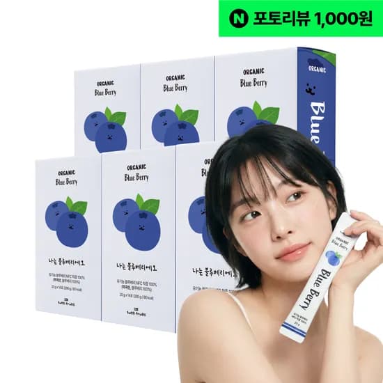 뚜띠프루티 유기농 NFC 블루베리즙 착즙 스틱 100% 20g, 14포, 6개