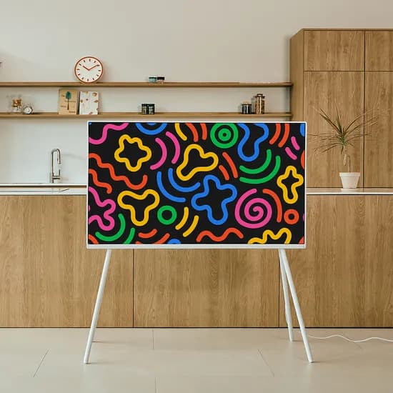 와이드아트뷰 더프리미엄 화이트 이젤스탠드 셋트 QLED 139cm(55인치) 4K UHD 구글 스마트 TV 인테리어 티비 거치대 액자 프레임