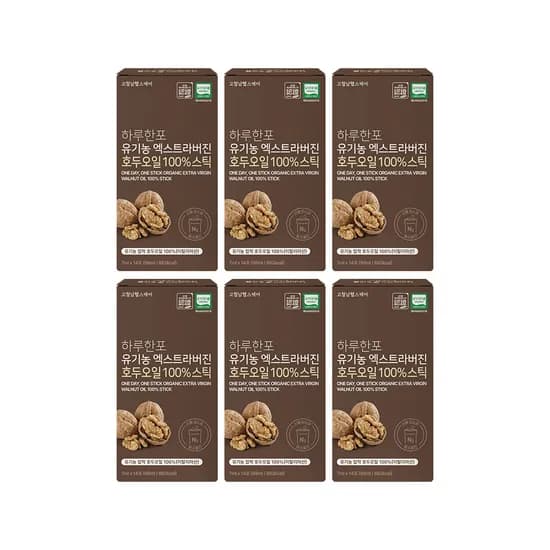 하루한포 유기농 엑스트라버진 호두 오일 100% 스틱 기름 냉압착 고철남 7ml, 84개