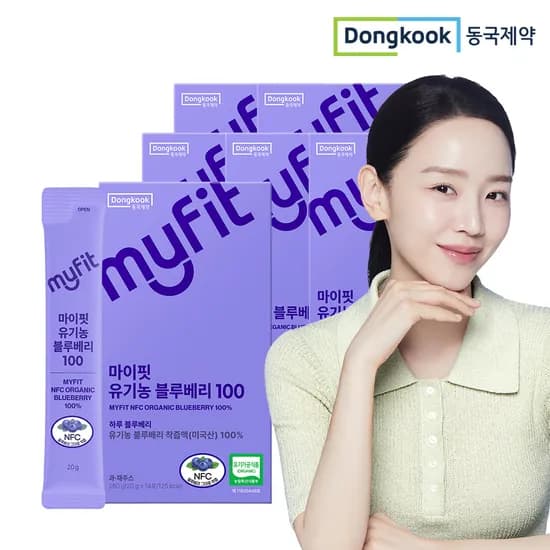동국제약 마이핏 NFC 유기농 블루베리 착즙 액 100% 스틱 14포, 6개