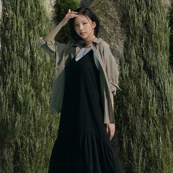더엣지 아사면100 아일렛 셔츠