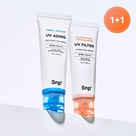 Snp 글루타치온 톤업 선크림 50ml + PDRN 수분장벽 선세럼 50ml