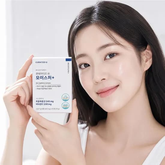 큐레이티드유 모이스처플러스 피부 촉촉 먹는 히알루론산 피부보습 이너뷰티 60정, 1개