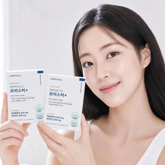 큐레이티드유 모이스처플러스 피부 촉촉 먹는 히알루론산 피부보습 이너뷰티 60정, 2개