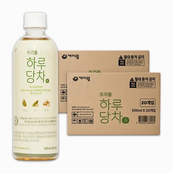 케어웰 트리플 하루당차 기능성표시식품 바나바잎 여주 돼지감자차 500ml, 40개