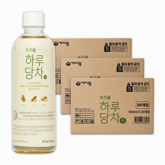 케어웰 트리플 하루당차 기능성표시식품 바나바잎 여주 돼지감자차 500ml, 60개