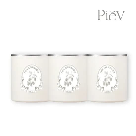 피에브 에어워셔 고체 탈취제 화장실 실내 냄새 제거 방향제 블랙베리앤베이, 250g, 3개