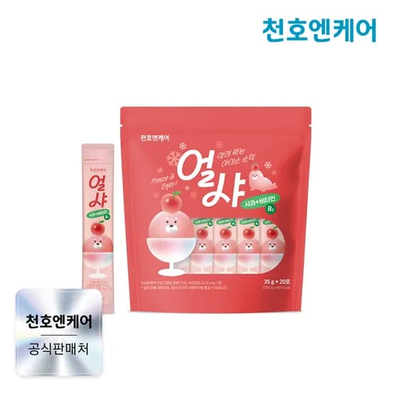 천호엔케어 얼려먹는 과일 샤베트 아이스 스틱 얼샤 사과+비타민, 700g, 1개