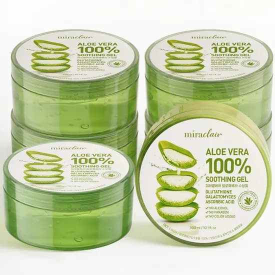 순도100% 촉촉 수분광채 무알콜 수딩젤 고보습 진정 쿨링겔 알로에베라 300ml, 6개
