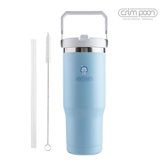 크림푼 푸푸리 대용량 손잡이 텀블러 950ml 스카이블루