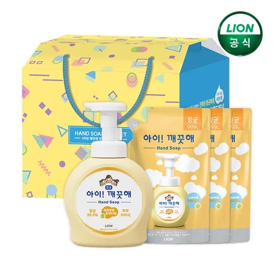 아이깨끗해 핸드워시 순 대용량 선물세트 (490ml 본품 1개+450ml 리필 3개)