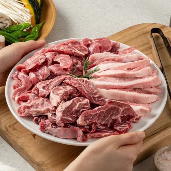 집에서먹자 육즙 가득 더 고소한 돼지 뒷고기 모둠 항정살 뽈살 관자살 뒷덜미살 500g