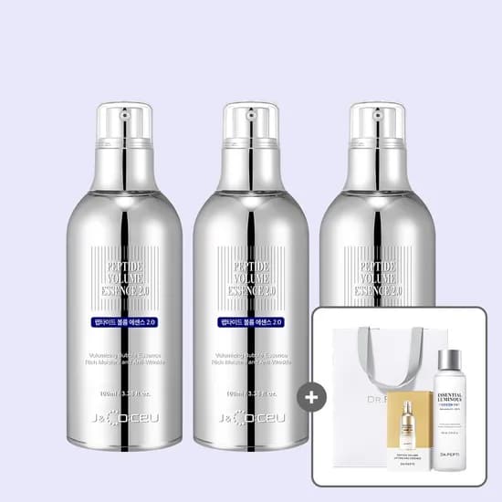 닥터펩티 펩타이드 볼륨 에센스 2.0 100ml x3개+(증정)루미너스 트리트먼트 160ml + 파우치20매 + 쇼핑백 버블 제형 거품에센스