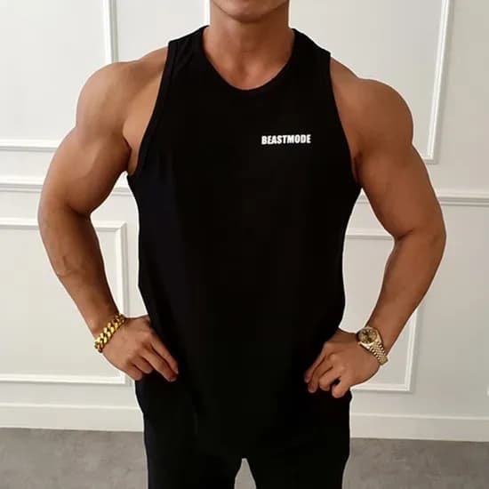 비스트모드 풀네임로고 남자 헬스나시 티셔츠 짐웨어 030블랙 BSMD