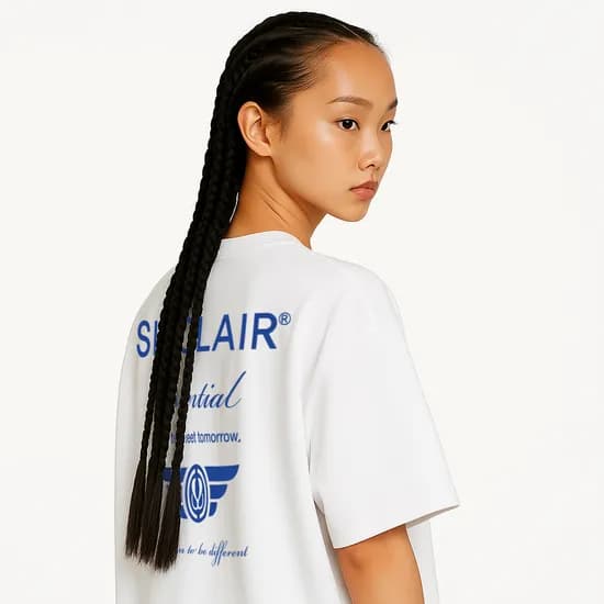 SINCLAIR 싱클레어 에센셜 로고 유니섹스 티셔츠 화이트 오버핏 빅사이즈 반팔 남자 여자