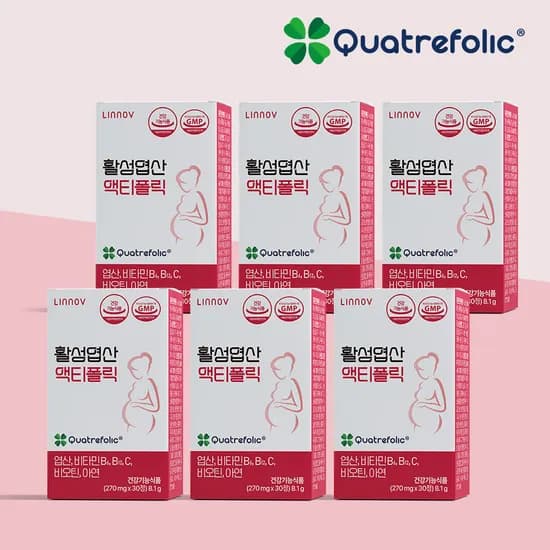 6개월분 리노브 활성엽산 임신준비 임신초기 임산부 액티폴릭 엽산 4세대 활성형