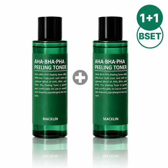 1+1 맥클린 아하바하파하 티트리 필링토너 150ml 문제성피부진정 각질제거 여름토너