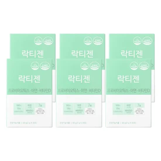 락티젠 유산균 프로바이오틱스 아기 어린이 키즈 임산부 성인 온가족 30포, 6개