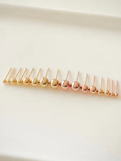 14k 베이직 골드 볼 귀걸이 2mm 3mm 4mm 5mm 심플 데일리 침