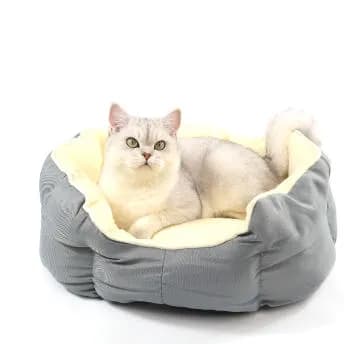 강아지 고양이 마약방석 사계절 숨숨집 쿠션 8각형 그레이, L