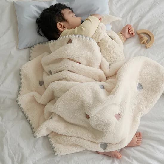 올포홈 유아 아기 신생아 자수 극세사 겨울 담요 이불 블랭킷