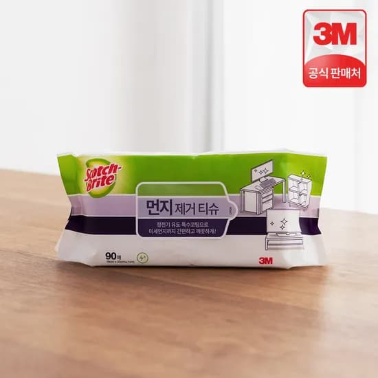 3M 스카치브라이트 먼지 제거 티슈 90매