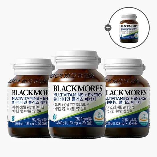 블랙모어스 멀티비타민 미네랄 12종 종합 올인원 피로회복 영양제 30캡슐, 3개